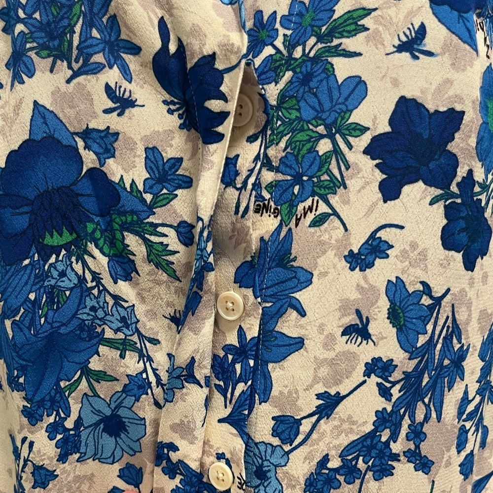 Zadig & Voltaire Tiffiny floral-print crepe blouse - Lace trim - Size XS - EUC - Picture 8 of 15